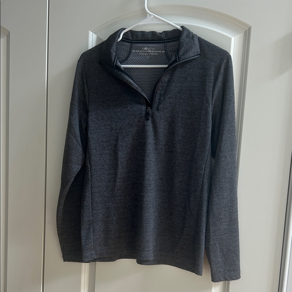 Vineyard Vines Charcoal Gray Quarter-Zip Lightweight Pullover